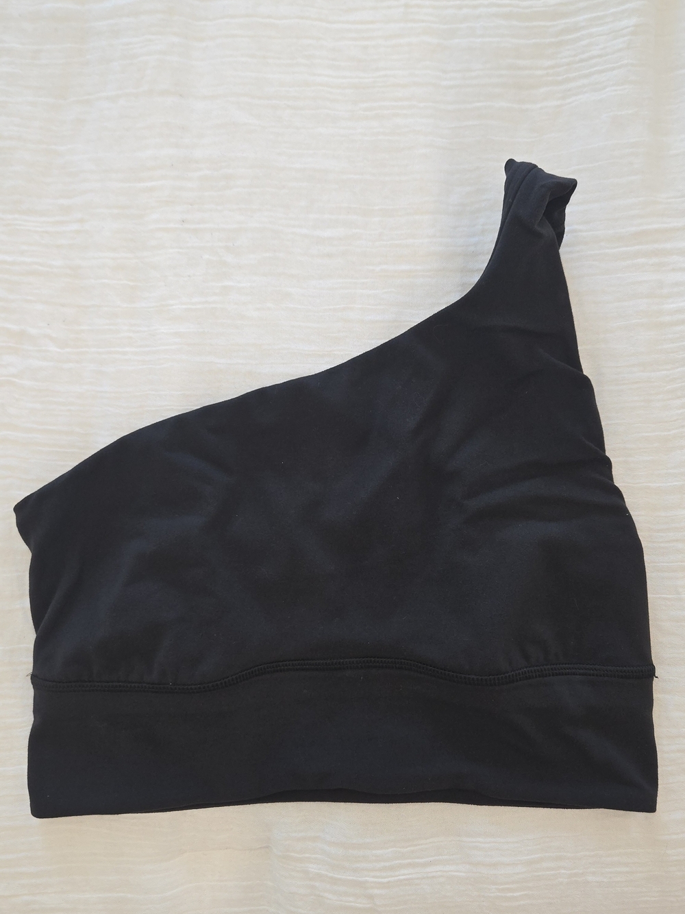 Lululemon Black One-Shoulder Sports Bra / Crop Top - Size S(4)